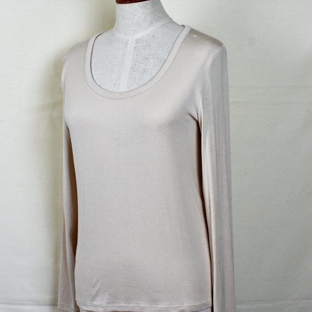 LOFT Top Blouse Knited Pullover long sleeve Petite L Ivory